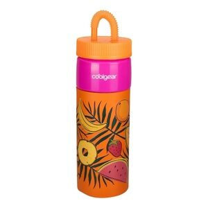 Cool Gear 24oz Plastic Retro Squishy Water Bottle, Fruits Orange nwt Foam Grip